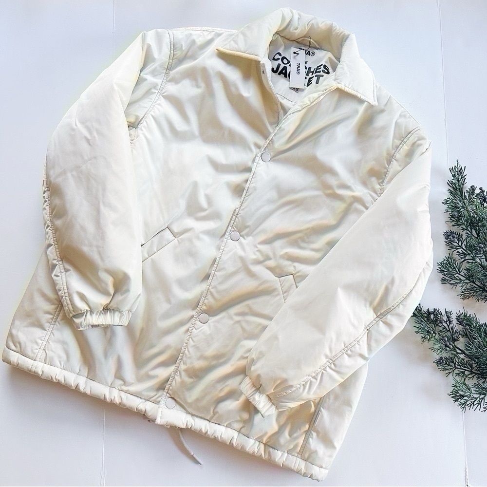 Aritzia Tna Coaches Jacket Limited Edition Matte Pearl